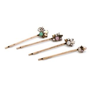 Bobby Hair Pin Set Vintage Floral Design